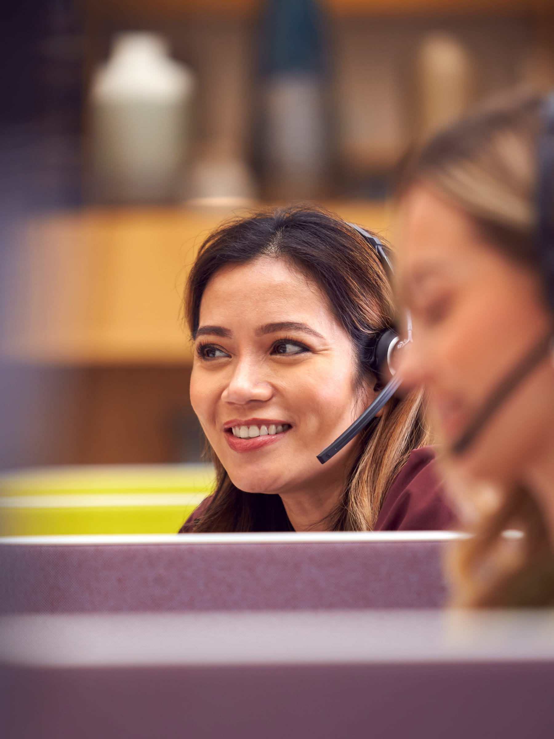 Smiling switchboard agent